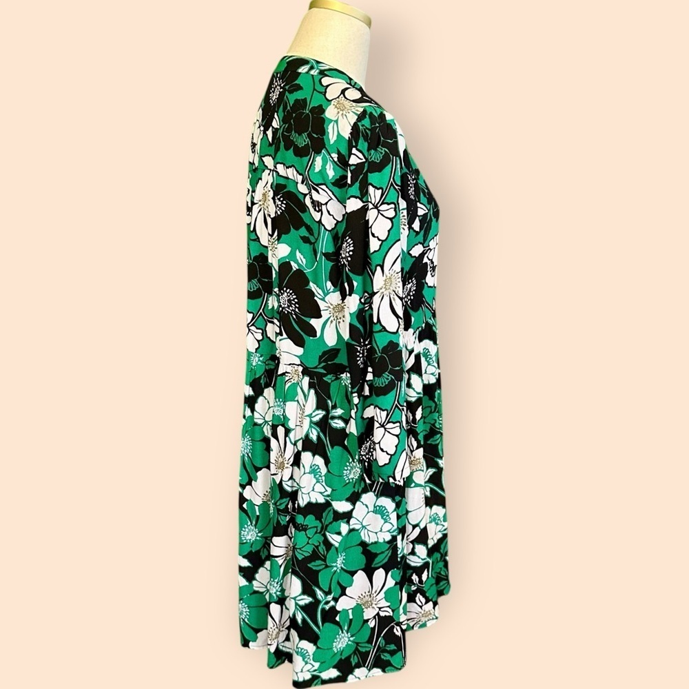 Maeve by Anthropologie ‘Juno’ Printed Dress in Green, Black & White Floral Sz M - Picture 12 of 15